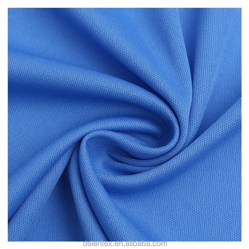 Delantex 100% Polyester 75D Interlock Plain Dyed Soft Knitted Polyester Fabric for T-Shirt