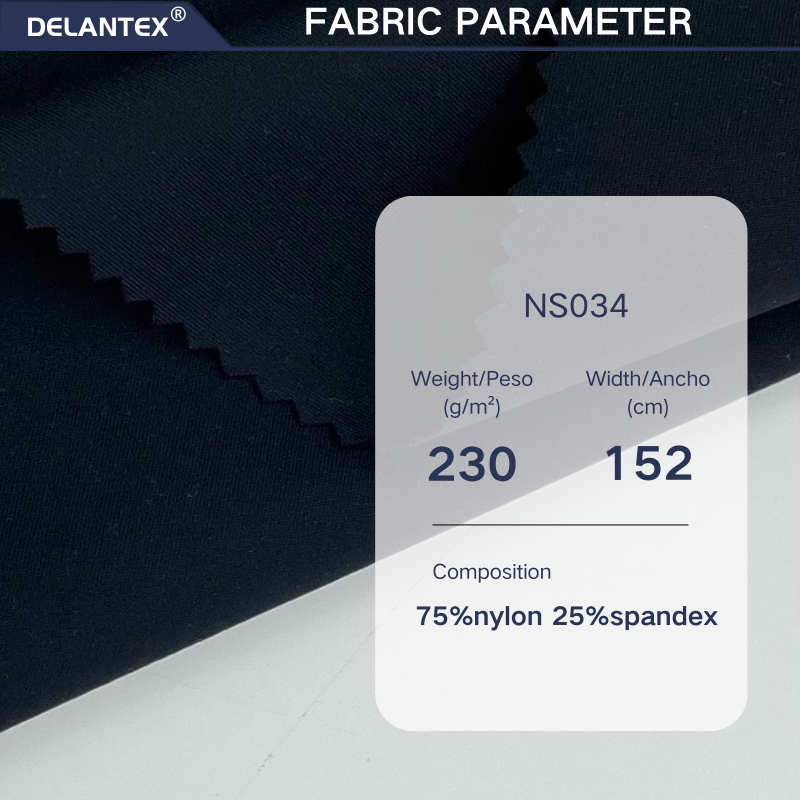 Delantex 75%Nylon 25%Spandex Stretchy Garment Knitted Fabric Double Side Brushed Fabric Material