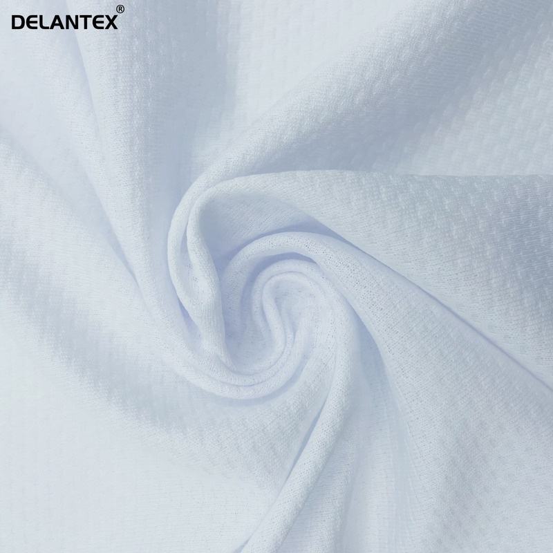 Delantex Light Wight 90GSM Soft Bubble square Mesh Fabric for Fashion Clothes