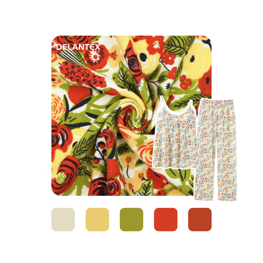 Delantex 150GSM-200GSM Stretchy Jersey Garment DTY Brush Print Fabric Factory With Low Price