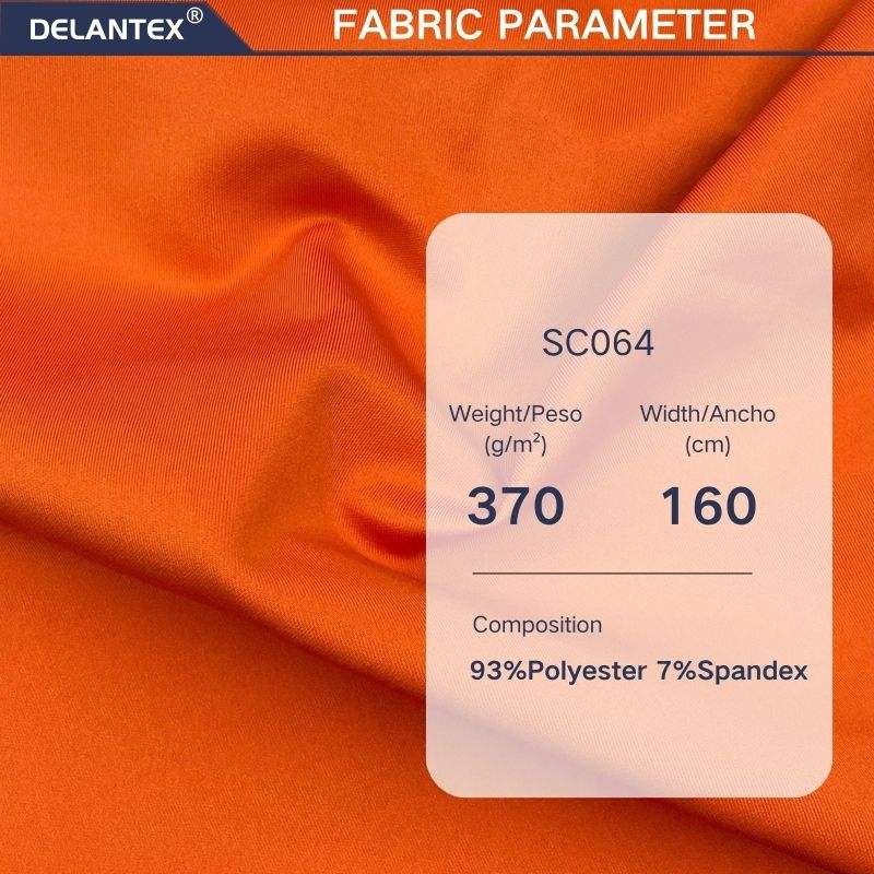 Delantex Scuba Fabric Orange for Uniform, Sportswear 370GSM