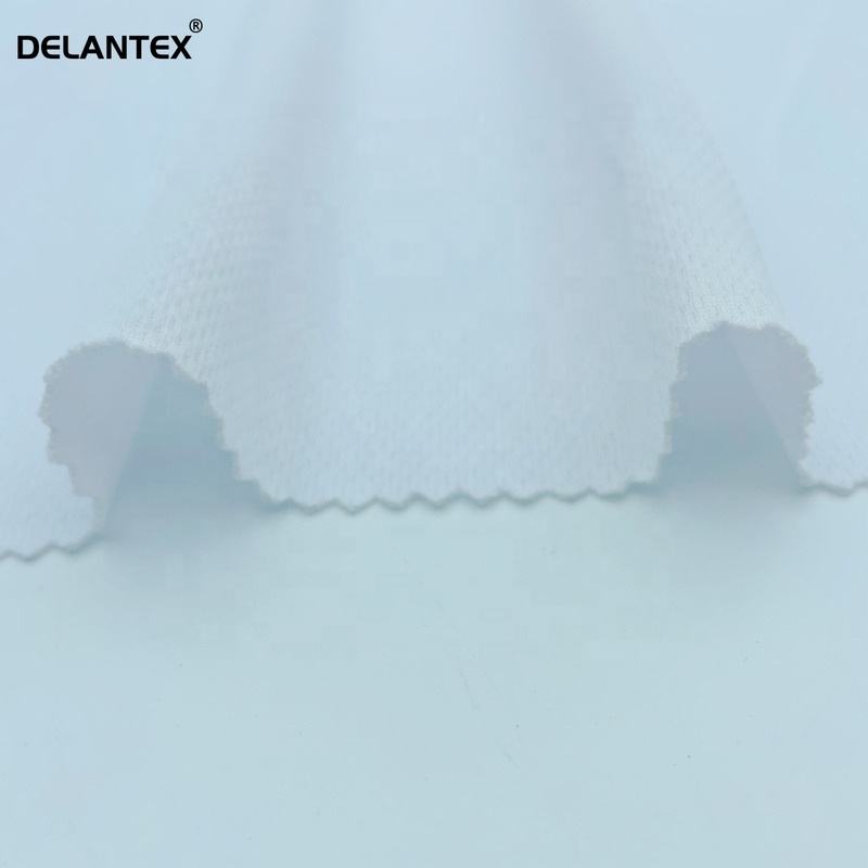 Delantex Sublimation Fabric 180gsm White Skin Friendly Wicking Knit Poly Bird Eye Mesh Fabric Supplier Free Sample