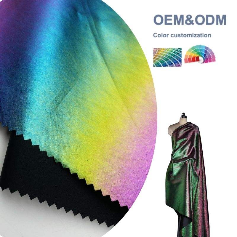 Delantex 100 Polyester Foiled Stamping Shinning Polyester Fabric for Costume