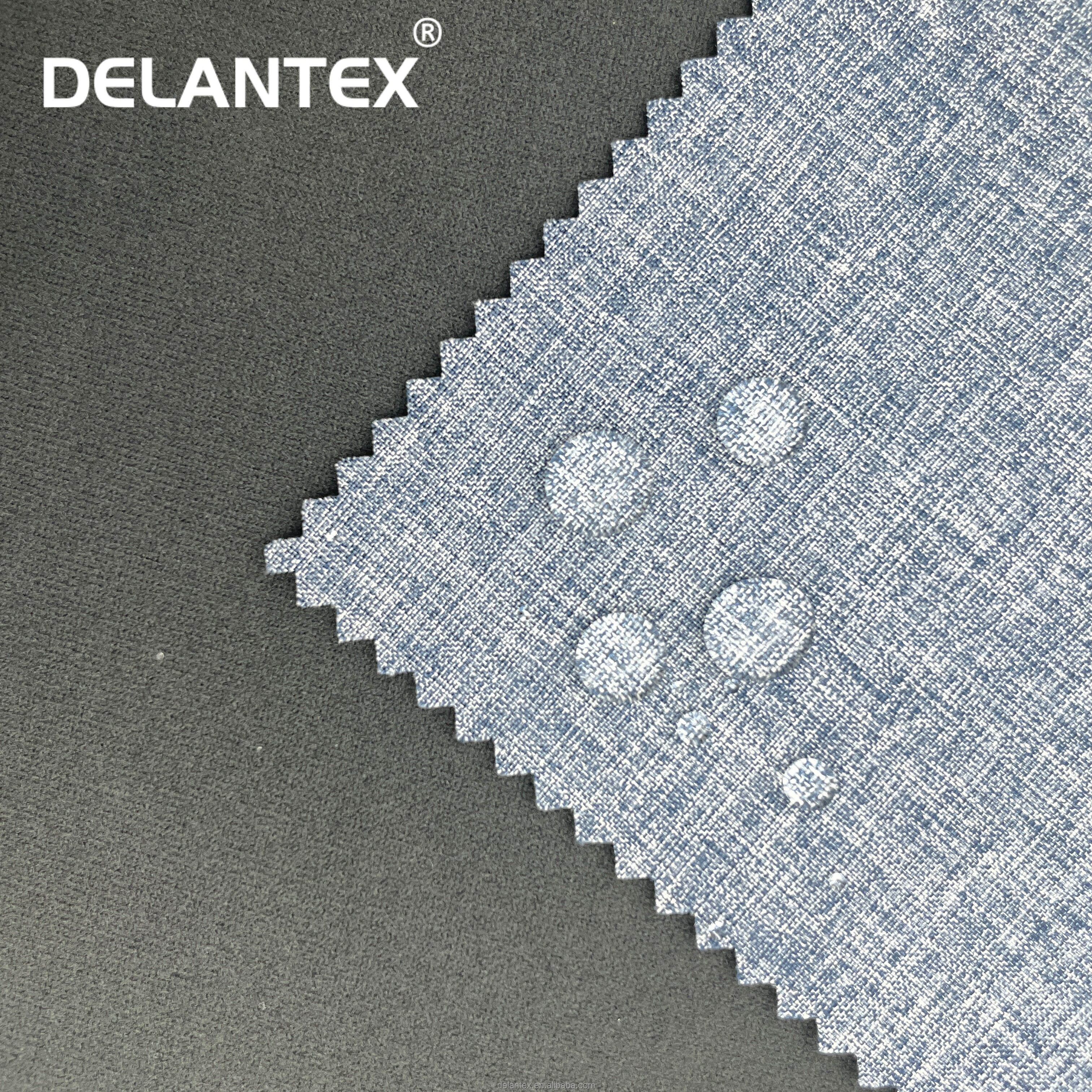 Delantex Water Proof Cationic Polyester Woven Backed Soft Shell Fabric With Fleece Lining