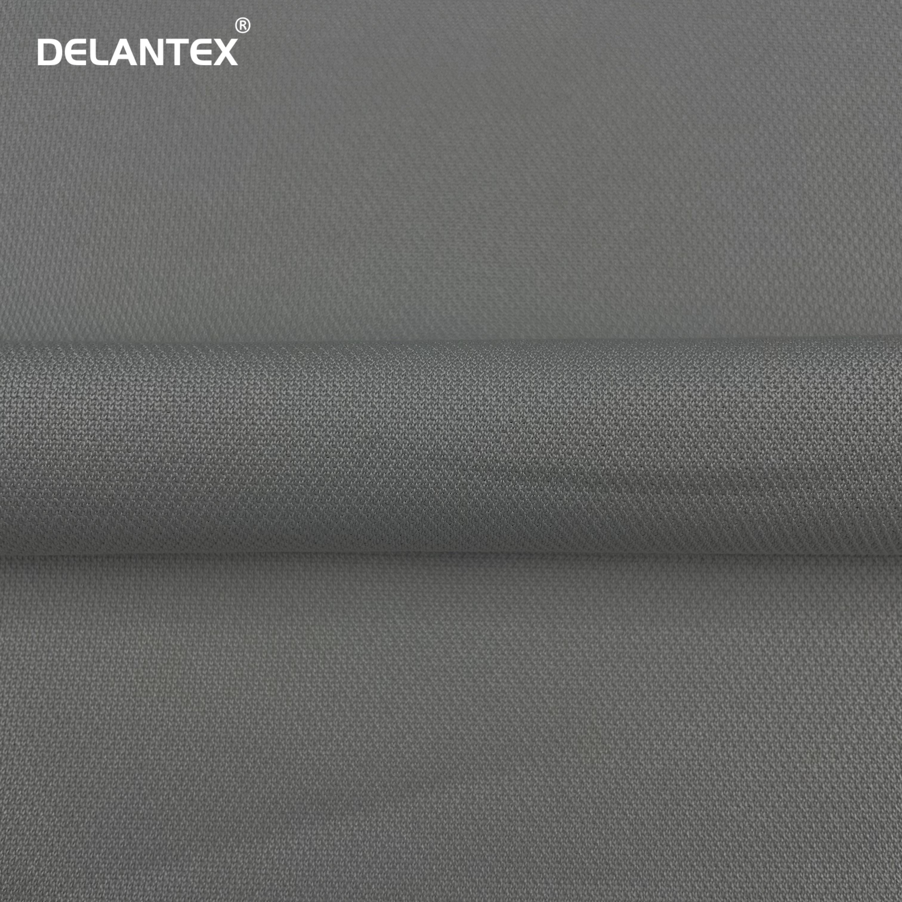 Delantex Customized 100% Polyester Silver Gray Warp-knitted Fabric for Workwear Uniform
