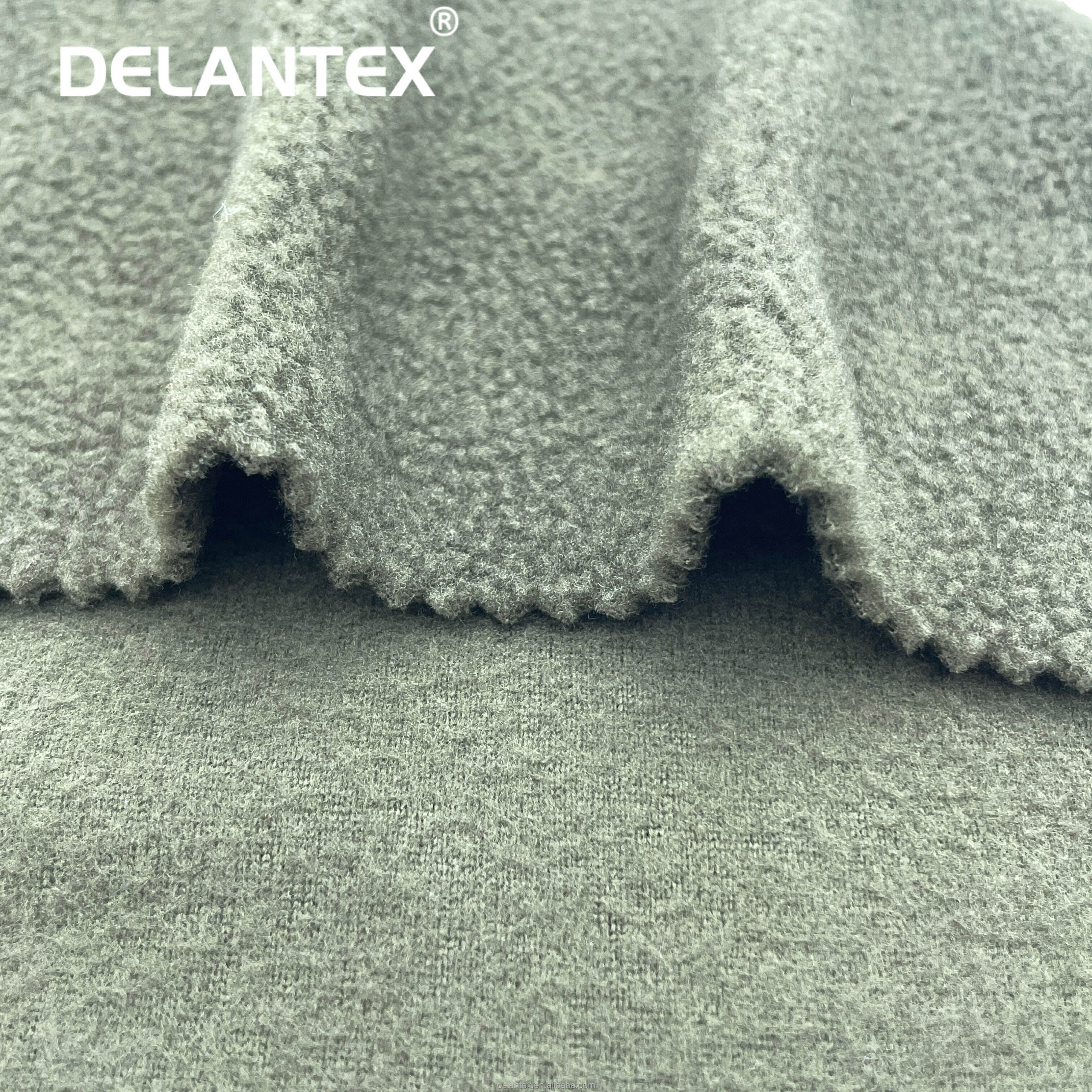 Delantex Anti Pill Knitted Textile Directly Factory Double Face Polar Fleece Fabric