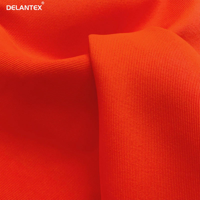 Delantex Medium Weight 230GSM Orange Polyester Woven Workwear Fabric for Housekeeping Uniform