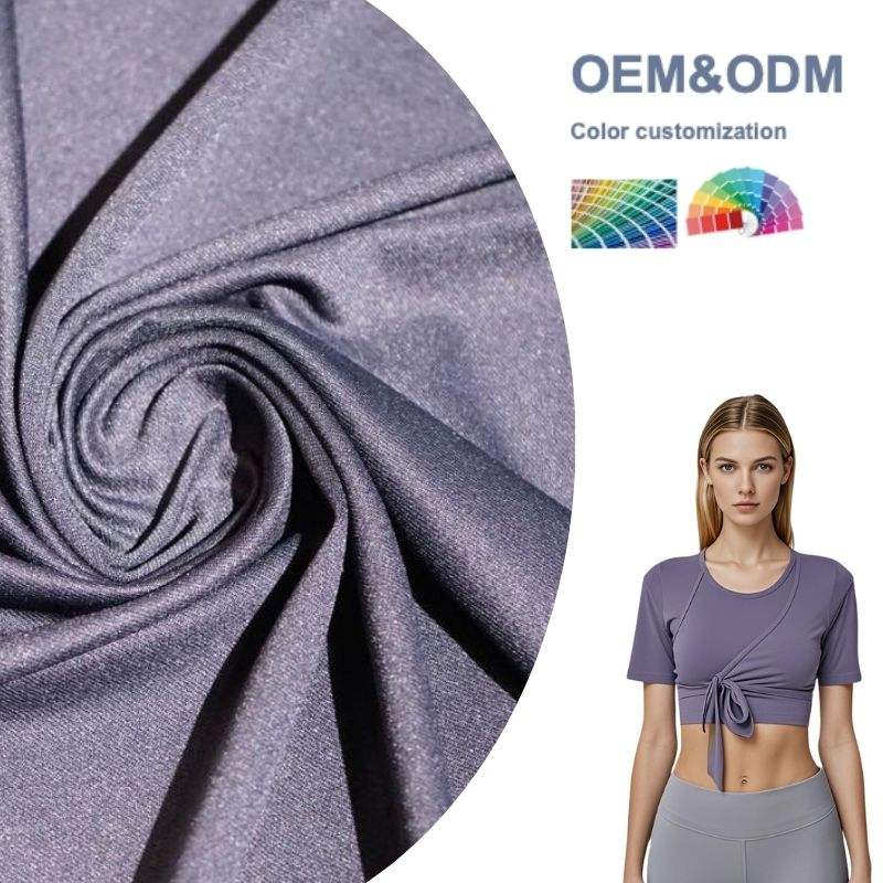Delantex Low MOQ Soft Skin Friendly Nylon Spandex Tissu Elastane Fabric Knitted Fabric for Yoga Sportswear Swimwear Free Sample