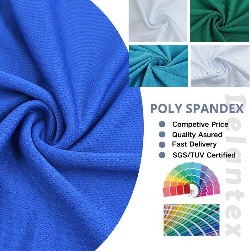 Delantex 100 Polyester Quick Dry Mesh Fabric for Sportswear Moisture Wicking Football Jersey Mesh Material Free Sample