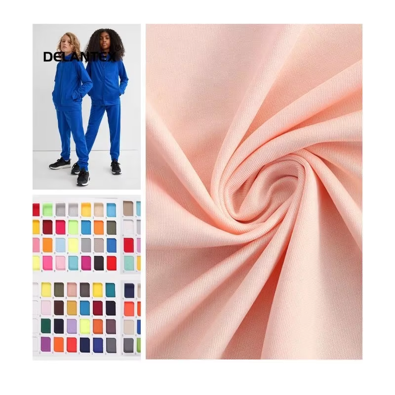 Delantex China Factory Customized 100%polyester Yoga Fabric with Gym Customizable Color