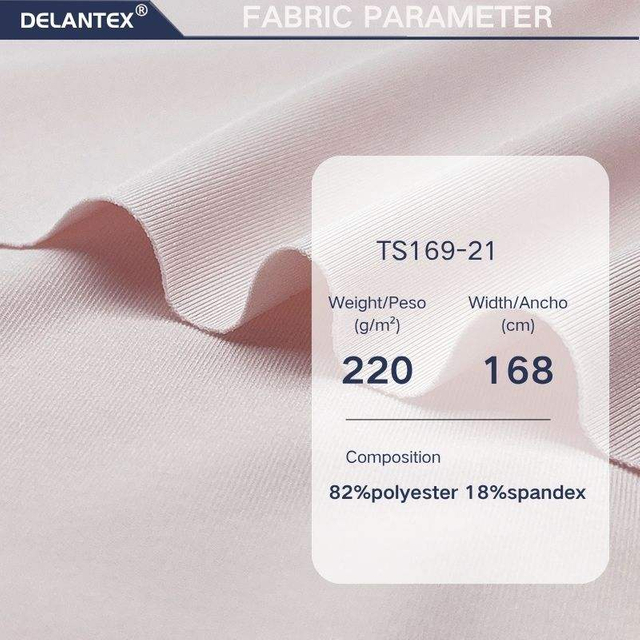 Delantex Premium Spandex Knit for Yoga Pants 220gsm 168cm 82Poly 18Span Soft Handfeeling Durable Colorfast Free Sample