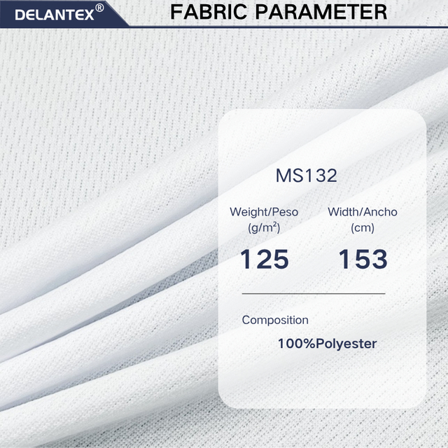 Delantex Polyester Bird Eyeair Mesh Fabric T Shirt Customizable Fabrics