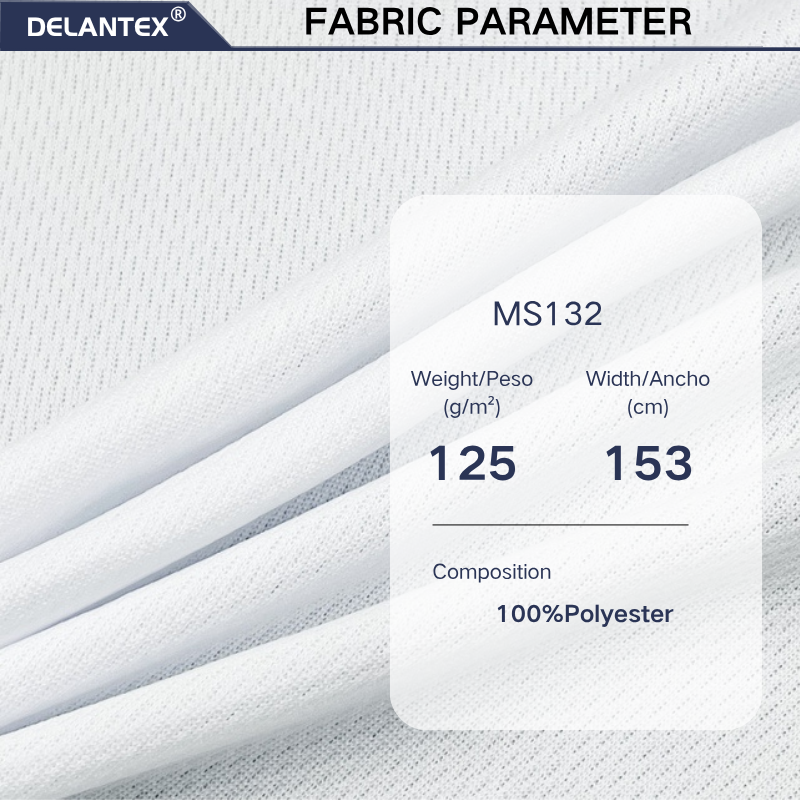 Delantex Polyester Bird Eyeair Mesh Fabric T Shirt Customizable Fabrics