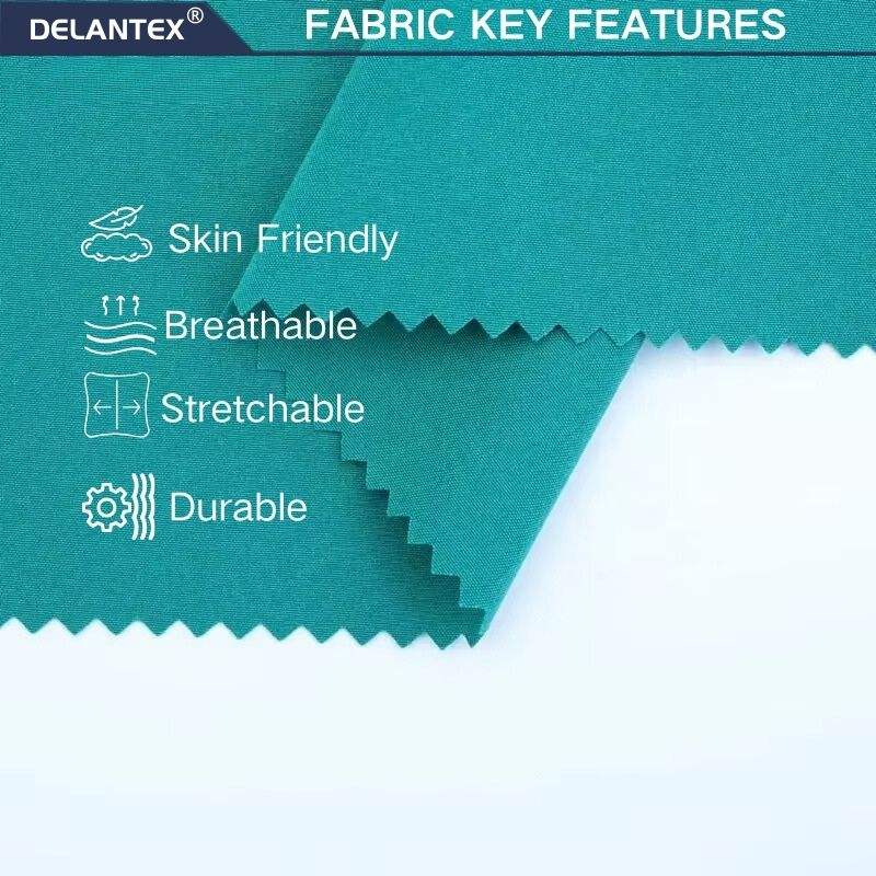 Delantex Polyester Spandex Fabric for Hospital Uniform Scrubs Fabric Medical Hospital Water Repellent Fabric Free Sample