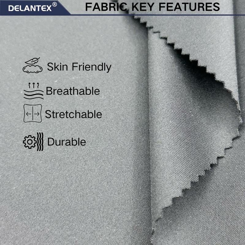 Delantex Black Yoga Swimming Fabric 155cm Door Width Breathable Quick Drying Summer Sports Hot Fabric