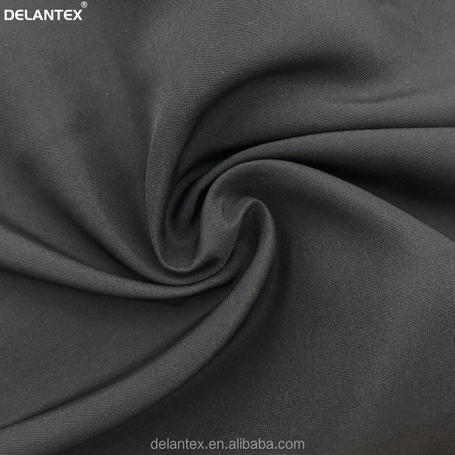 Delantex Skin Friendly Black Polyester Pongee Fabric for Garment with Factory Price
