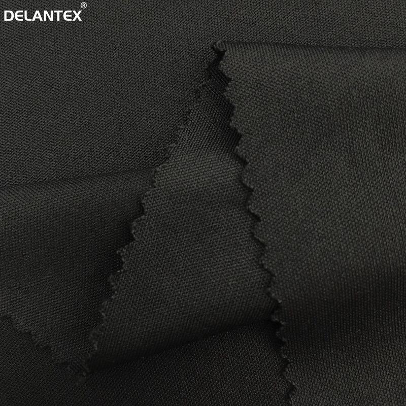 Skin Friendly Interlock Black 100 Polyester Interlock Fabric for Garment Free Sample