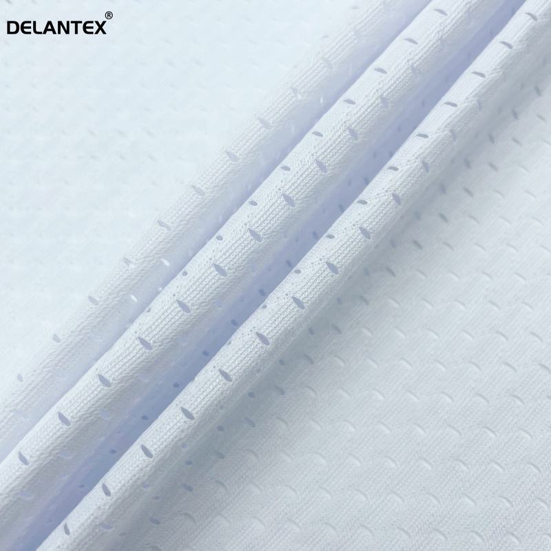 Delantex 100% Polyester Bird Eye Knit Jersey Knitted Mesh Stretch Fabric for Garments
