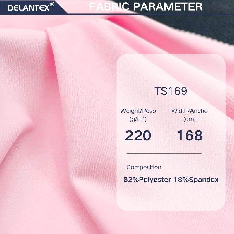 Delantex High Density Polyester-spandex Double-knit Interlock Jersey Fabric for Yoga Wear Sportswear Fabric Free Sample