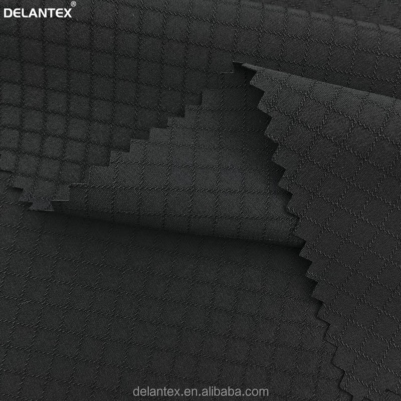 Delantex 100%polyester 75D Matte Large Diamond Pattern Dobby Grid Waterproof Softshell Fabric for Jacket