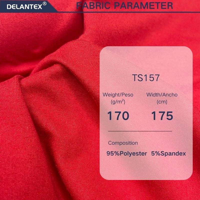 Delantex Skin Friendly 95% Polyester 5% Spandex Double Brushed Jersey Fabric for Sport T-Shirts Sleepwear Outdoor Lining