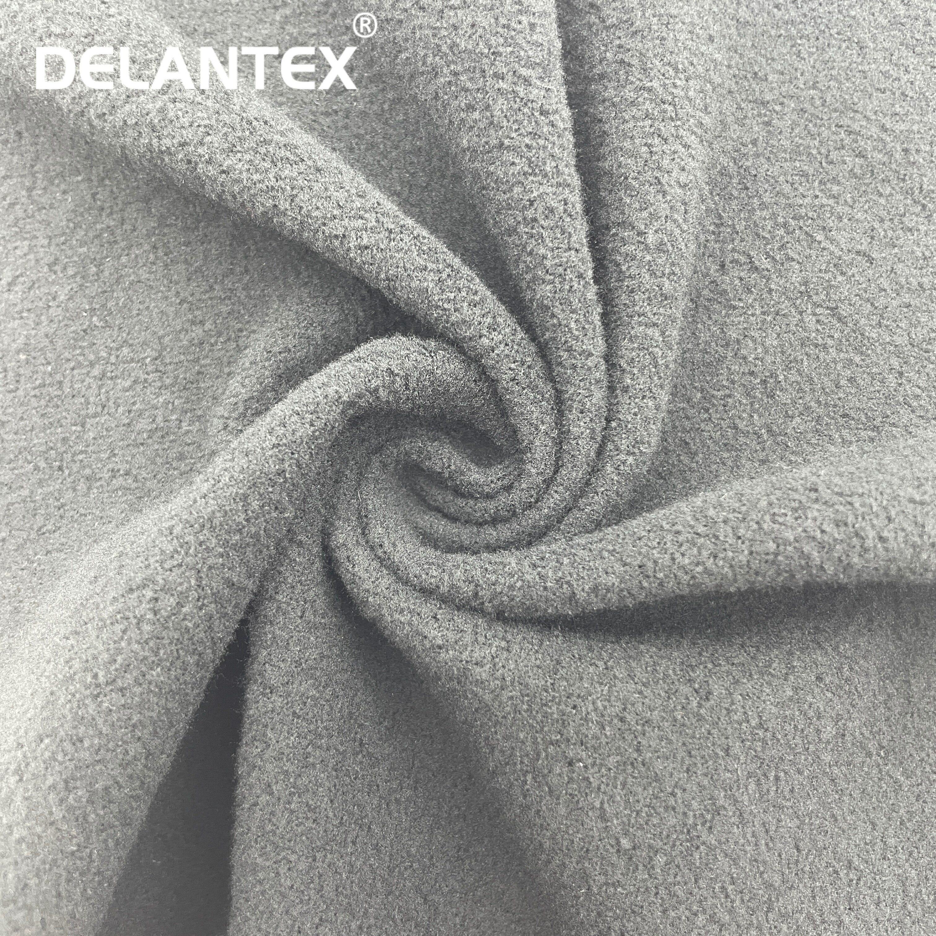 Delantex 150D/144F Brushed Single Side One Sided Polar Custom Fleece Hoodies Fabric Free Sample