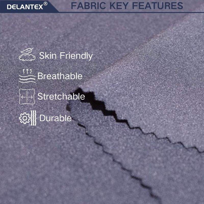 Delantex Interlock Style Poly Spandex Fabric for Girls Breathable and Quick-Dry for Yoga Cycling and Swimwear