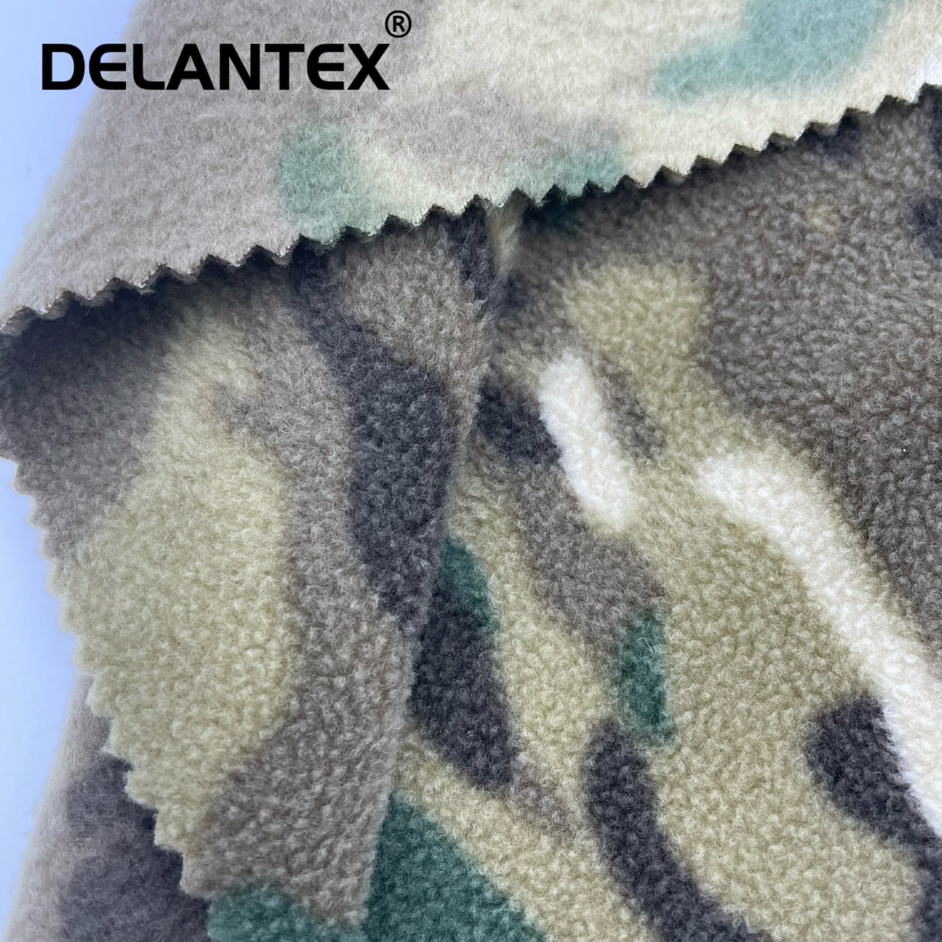 High Quality Knitted 320GSM Camo Polar Fleece Fabric Free Sample