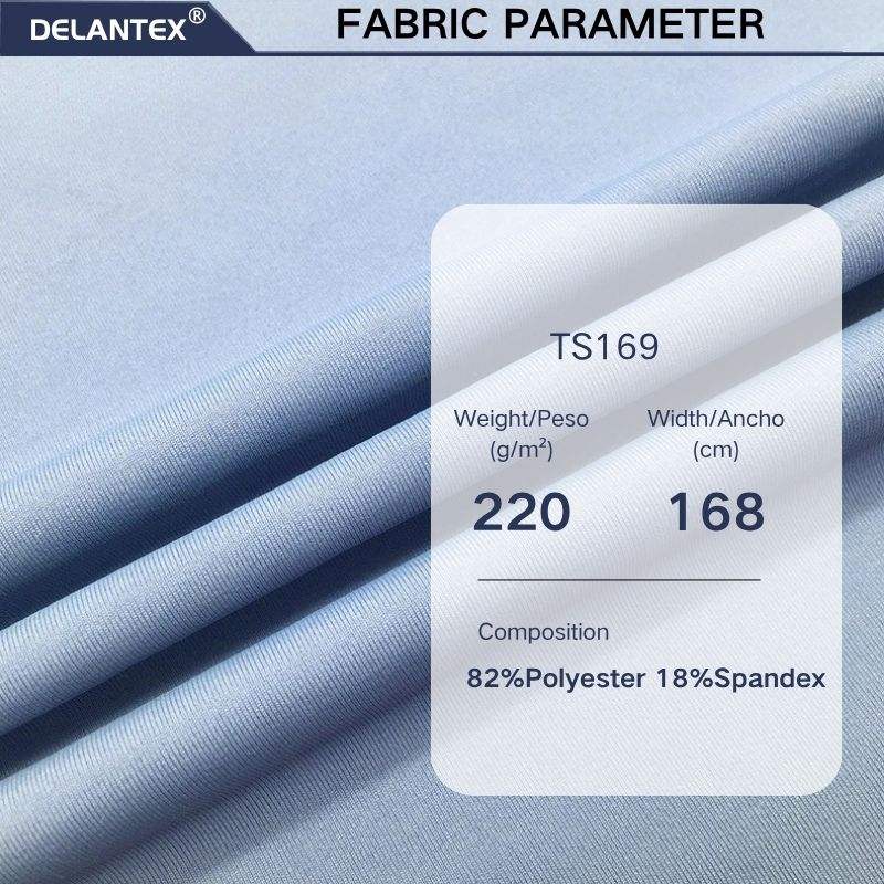 Delantex High-quantity Plain Stretch High-density Needle Breathable 82%Polyester 18%Spandex Fabric for Yoga Leggings Sportswear