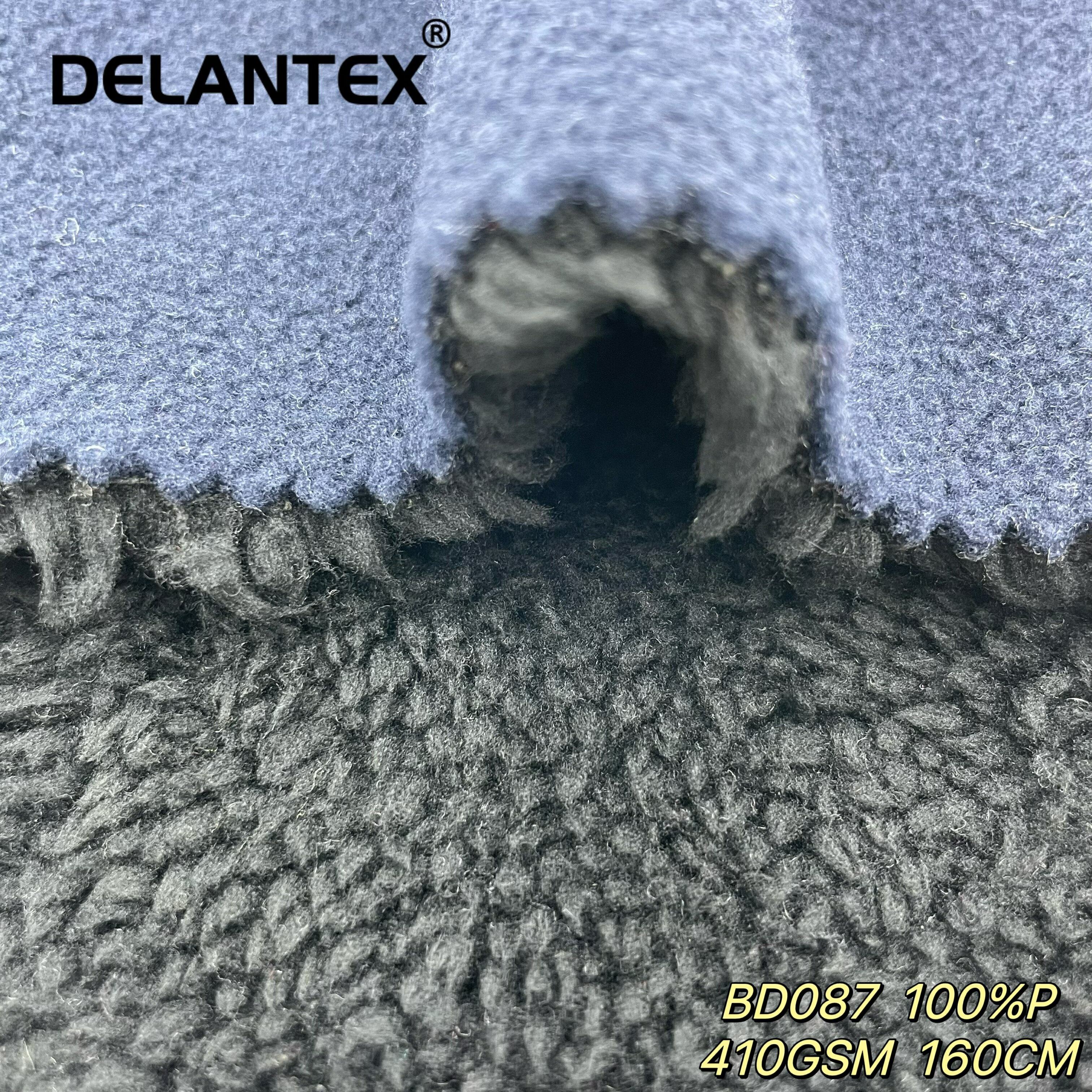Delantex Manufacture Knit Polyester Polar Fleece and Sherpa Fleece Bonded Fabric Free Sample