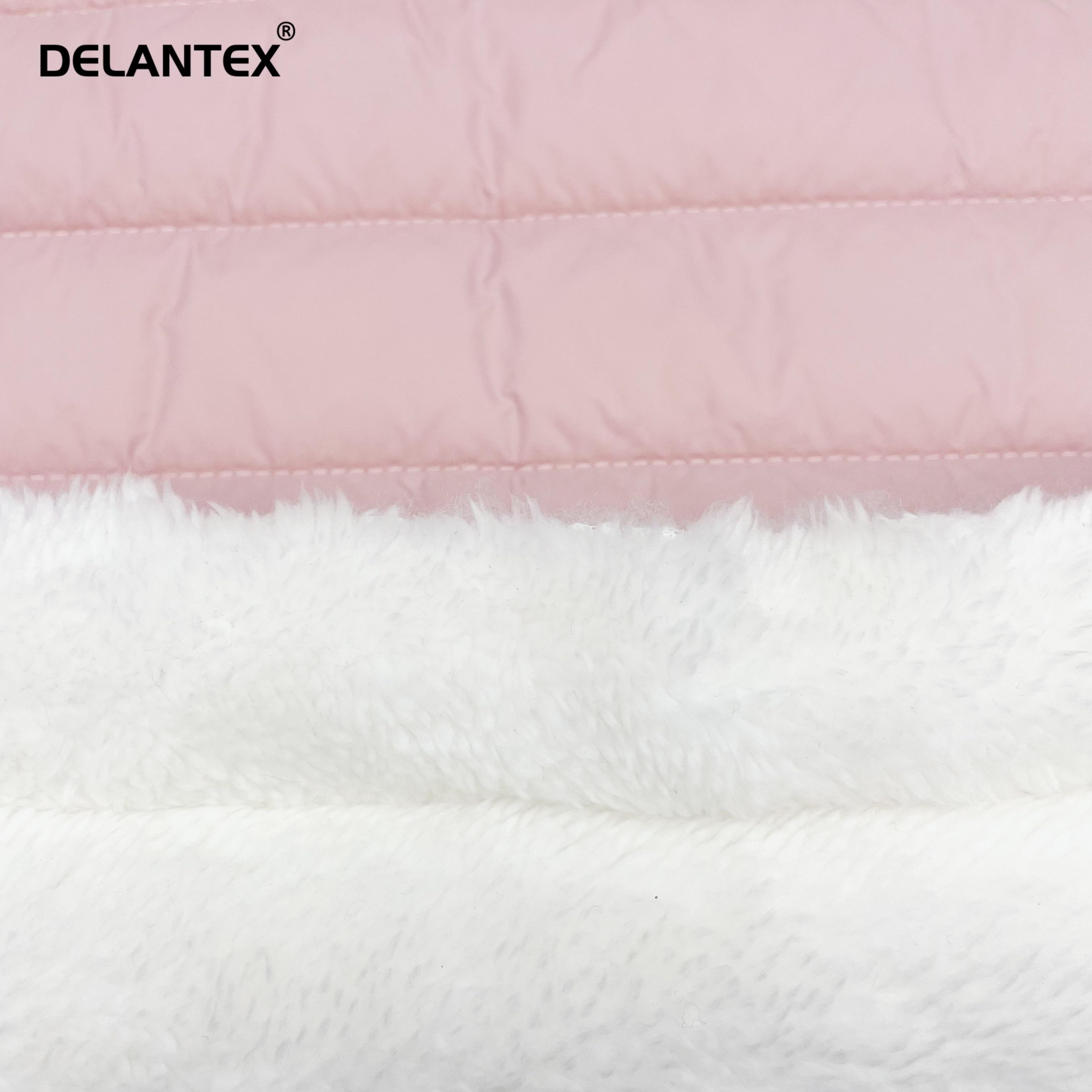 Delantex Customized 3 Layers Custom Design Nylon Quilted Fabric Sherpa Fleece Fabric