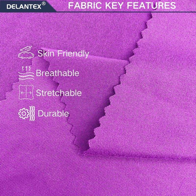 Delantex Super Soft 4 Way Stretch Double Brushed Jersey Fabric 100% Polyester for Girls' Sweatshirt Underwear Sleepwear Lining