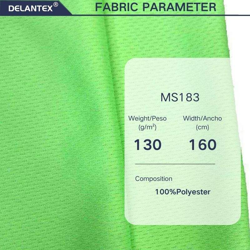 Delantex 100% Polyester Knit Breathable Wicking Bird Eye Mesh Jersey Fabric for Outdoor Sportswear Garment