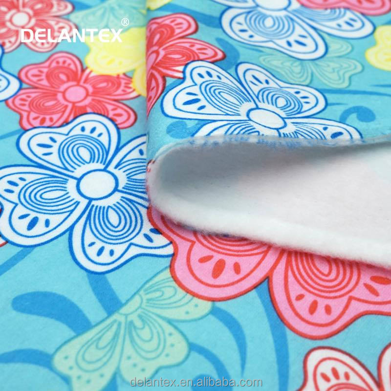 Delantex Custom Super Soft Raw Material Cute Graphics 100% Polyester Double Sided Polar Hoodie Fleece Fabric for Shirts Cloth
