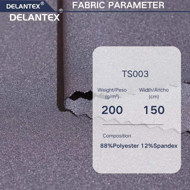 Delantex High Quality Interlock Plain Dyed Activewear Knitting Polyester Sapandex Fabric for Gym Tight Fitness Swimwear Wear