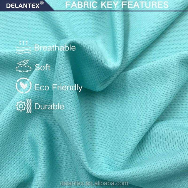 Delantex hot sale Customer solid 100% Polyester Birds Eye mesh Sportswear fabric for world cup t-shirt