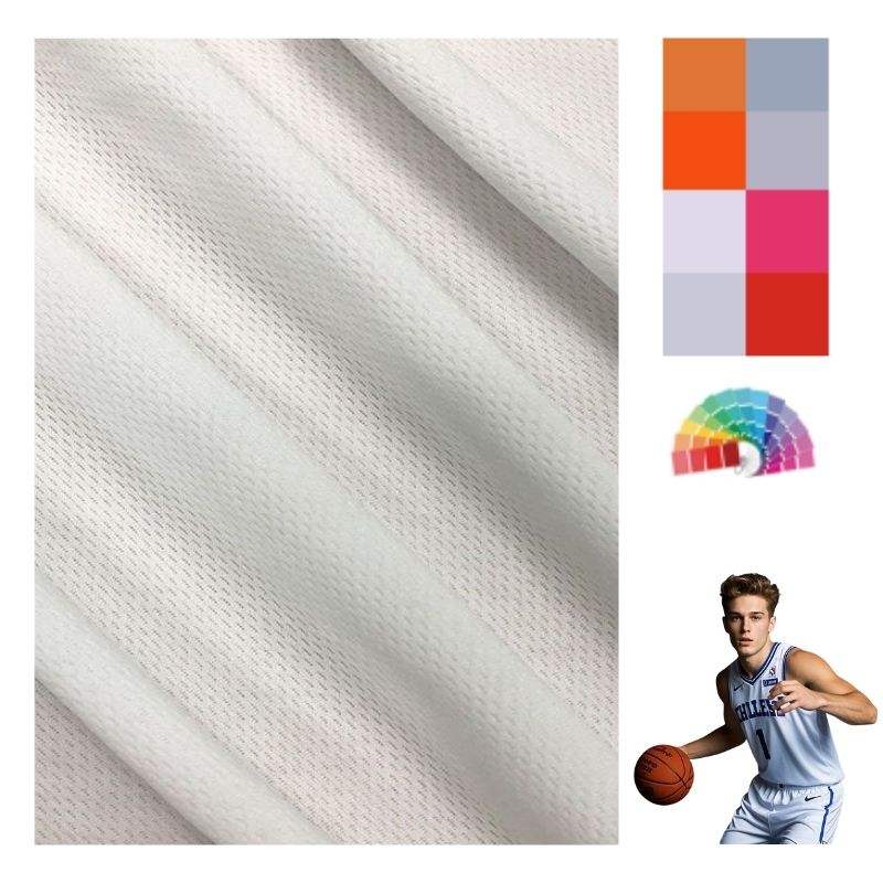 Delantex 100% Polyester Plain Dyed Bird Eye Mesh Fabric for Sportswear