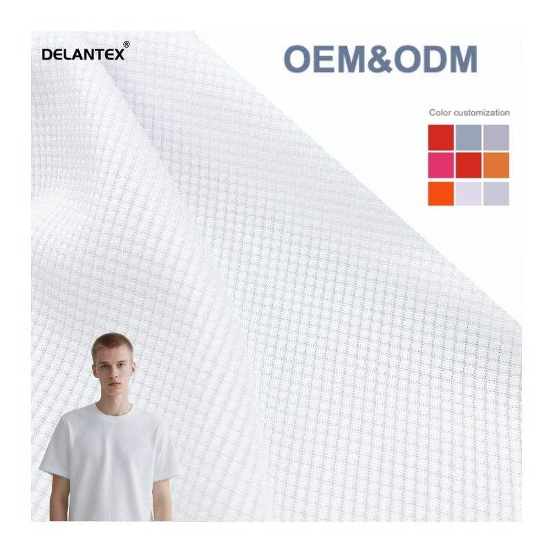 Factory Wholesale 140gsm White 100% Polyester Waffle Fabric Sublimation Sports Jersey Fabric Free Sample