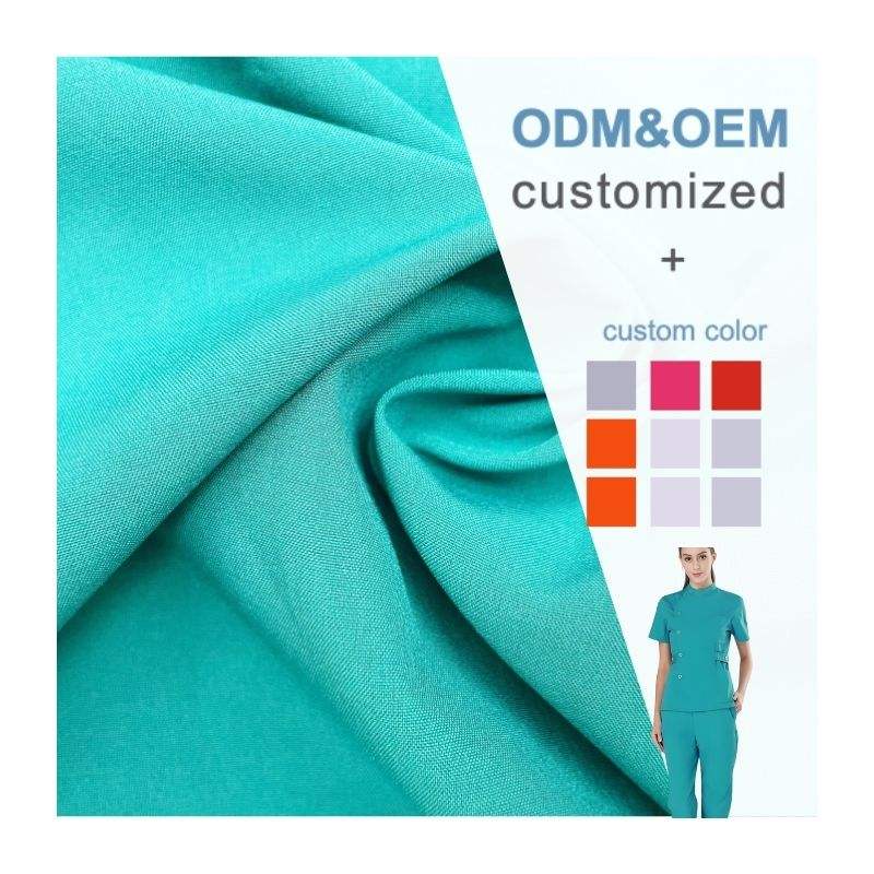 Delantex Customized Hospital Woven Twill 4-Way Stretch Polyester Scrub Fabric for Medical Uniforms