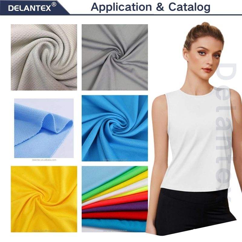Delantex 100%Polyester Soft Mesh Dry Fit Micro Rpet Mesh Fabric for Basketball Jersey Cloth