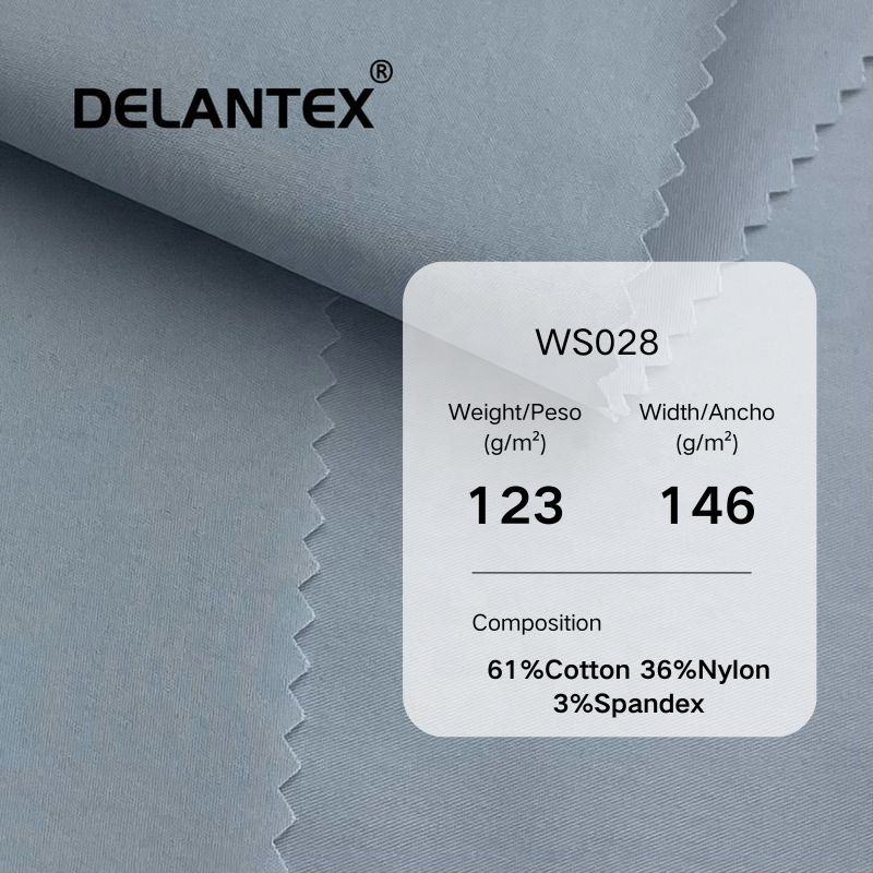 Delantex 61%Cotton 36% Nylon 3%Spandex Cotton and Nylon Stretch Twill Fabric