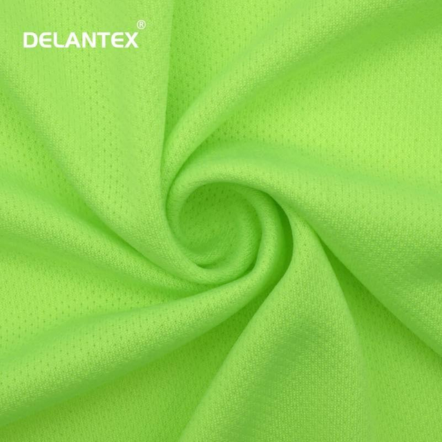 Delantex Microfiber Eyelet Bird Eye Mesh Knit Fabric for Sport Wear Hi Vis Birdseye Fabric 150-160 Gsm