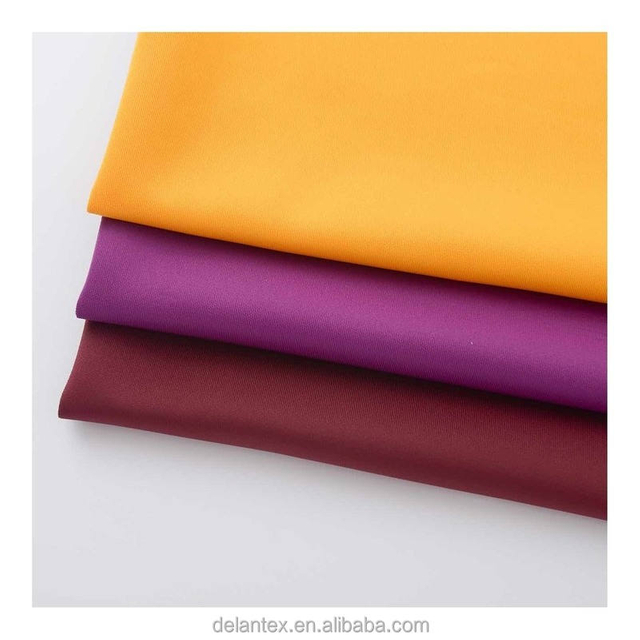 Delantex Plain Dyed scuba Crepe Fabric Knitted Polyester Spandex Fabric Mid Weight for Women Dress Garments