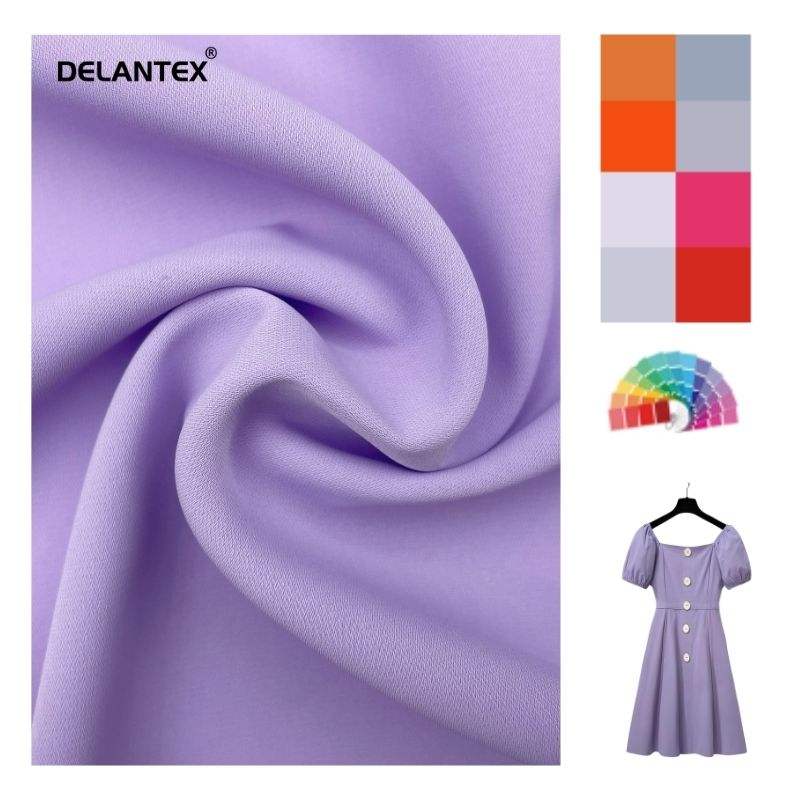 Delantex Custom High Quality Polyester Colorful 80D Pure Matte Chiffon Fabric for Garment