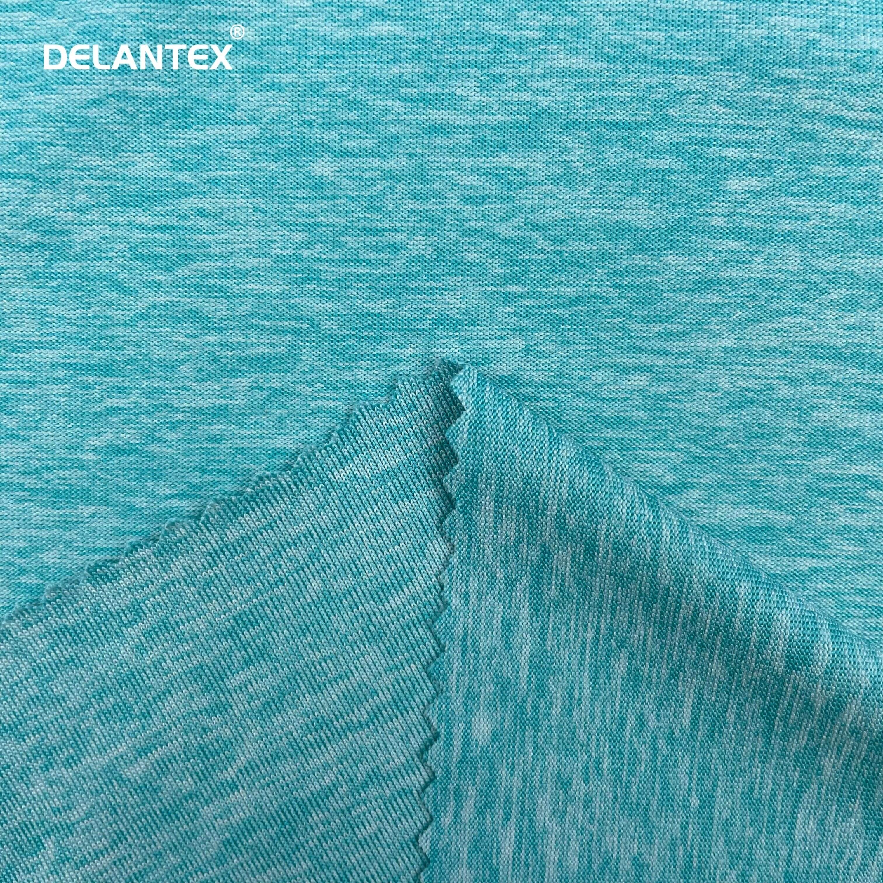 Delantex Customized Soft Hand Feel 94% Polyester 6% Spandex Elastane Cationic Fabric Activewear Plain Dyed High Stretch Fabric