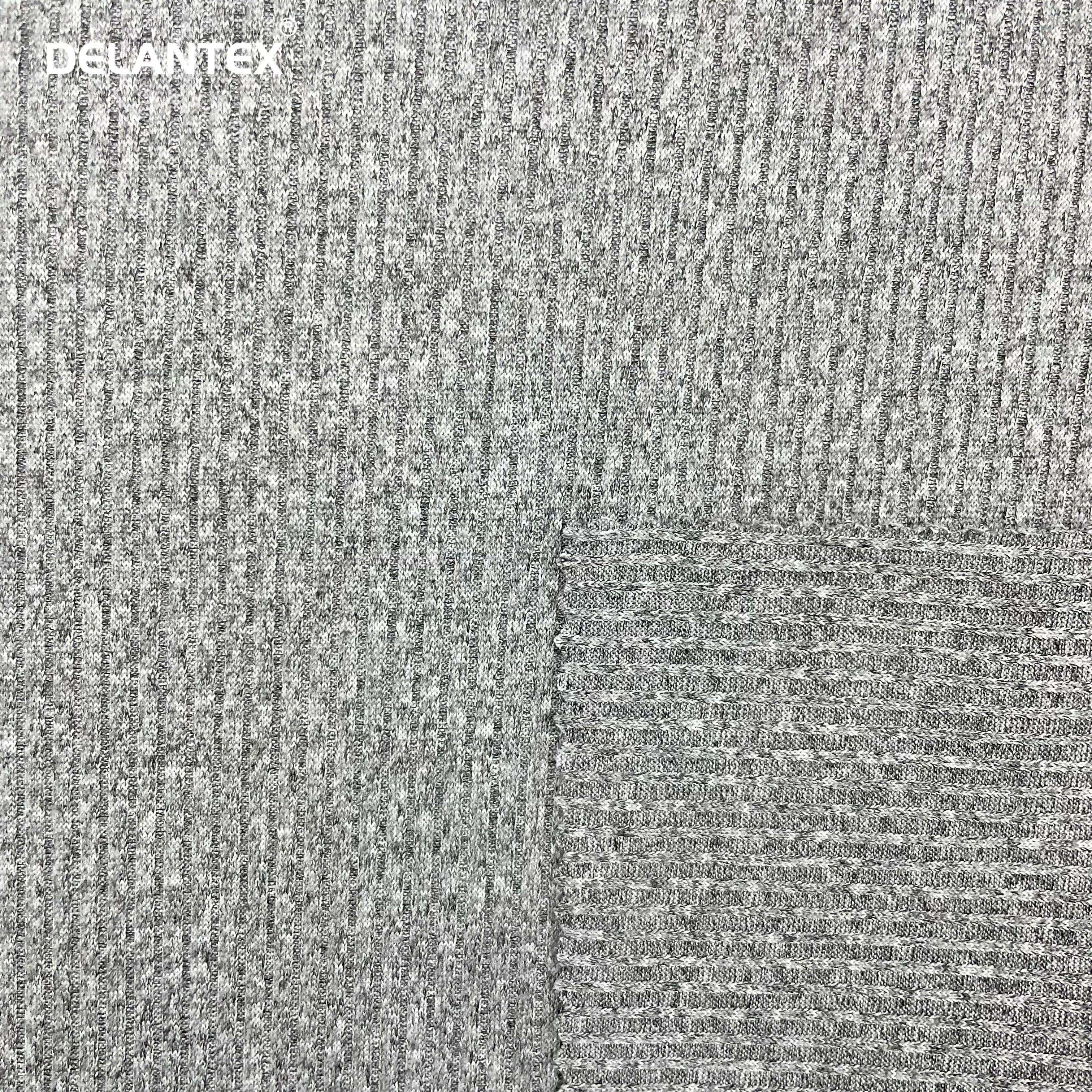 Delantex Customized 4*2 Melange Rib Fabric 2 Sides Brushed for Cuff