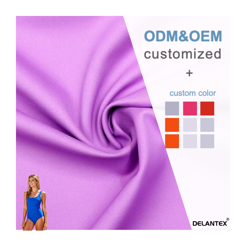 Delantex Purple Free Sample for Swim 155cm 260gsm Knit Sports Stretch Fabric