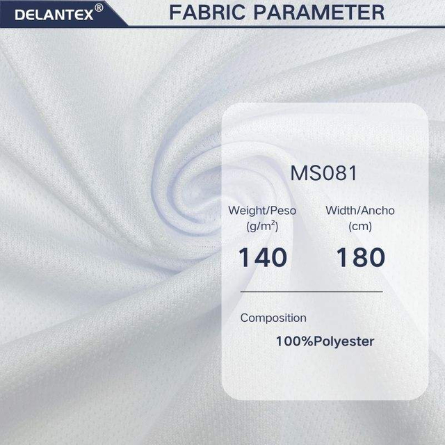 Delantex Stretch Sublimation Printing Fabric White Dot Mesh Fabric for Sport Sweatshirt