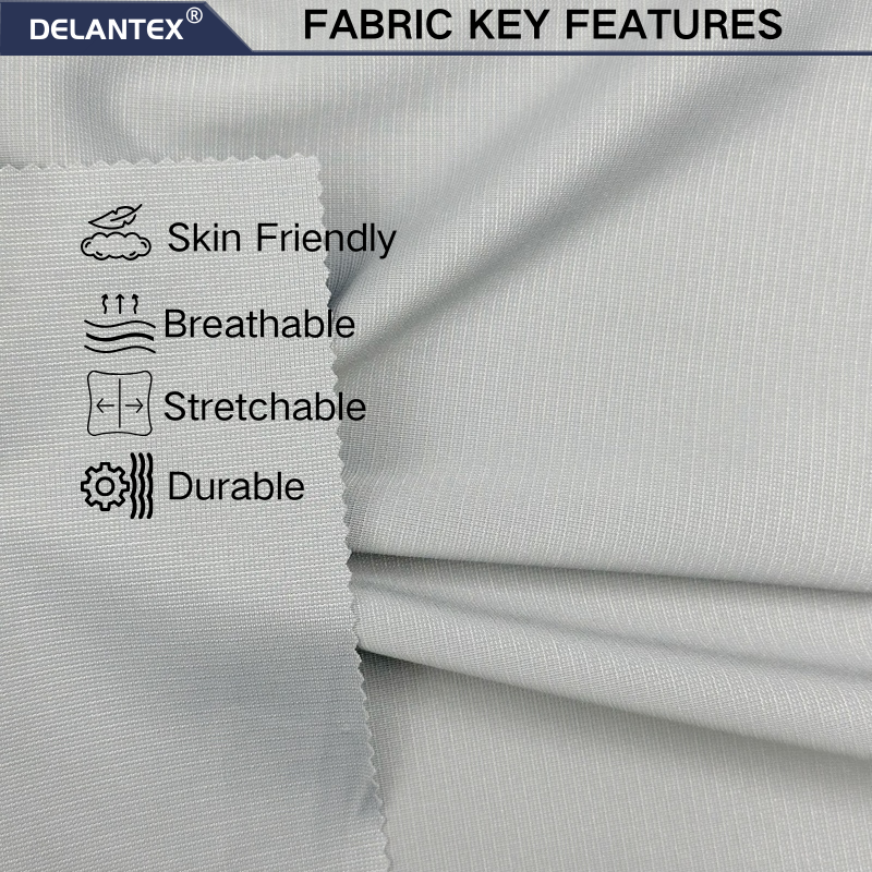 Delantex 180gsm 160cm Nylon Spandex Fabric 4 Way Stretch