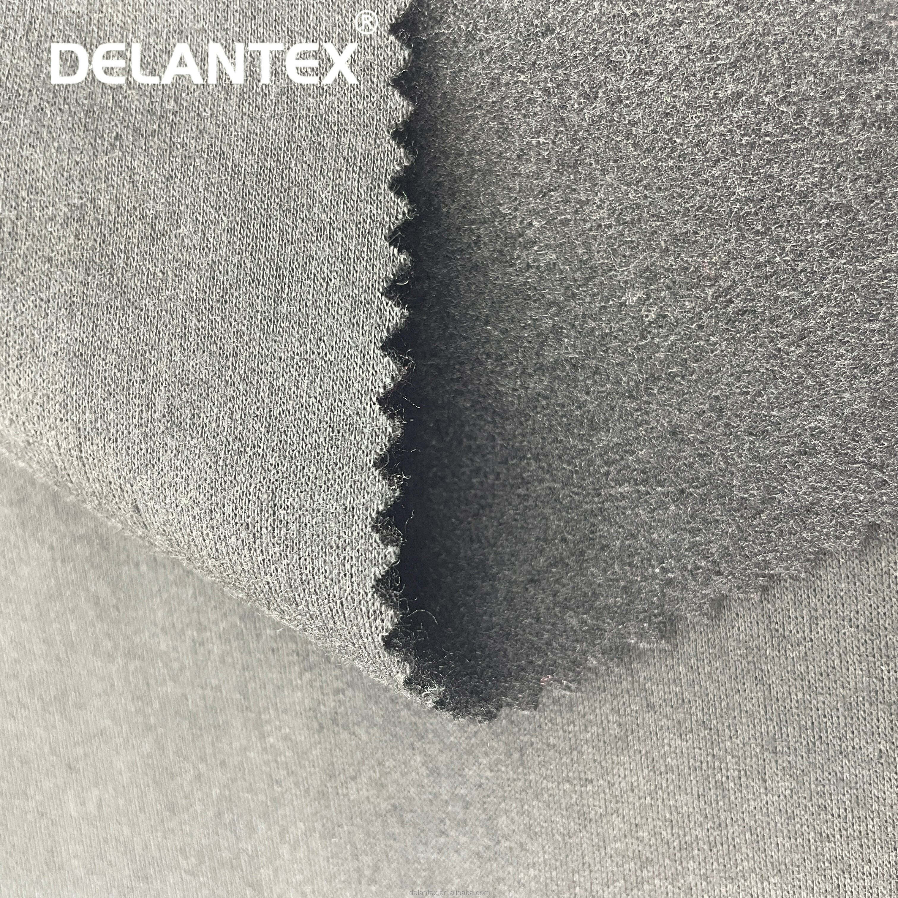 Delantex 30S Spun Polyester 1 Side Brushed Hoodie Fabric Felpa Spun Poly Fleece Fabric